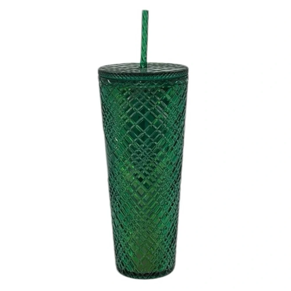 New Starbucks Jeweled Emerald Green 2022 Holiday Cold Studded Venti Tumbler 24oz
